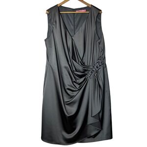 Eliza J Dress Sz 22W Gray Metallic Jeweled Embellished Sleeveless Party Cocktail